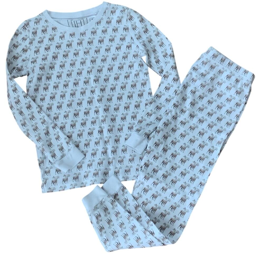 Lila & Hayes Pima‎ Cotton Reindeer with lights Christmas Pajamas size 7
